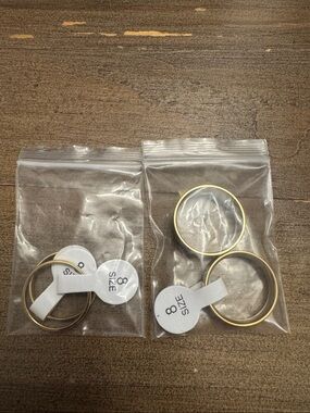 Gold Tone Size 8 Stackable Rings - Set of 4